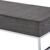 Wooden Coffee Table with Two Lift Tops and Metal Sled Leg Support Gray and Silver AMF-81170