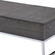 Wooden Coffee Table with Two Lift Tops and Metal Sled Leg Support Gray and Silver AMF-81170