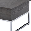 Wooden Coffee Table with Two Lift Tops and Metal Sled Leg Support Gray and Silver AMF-81170