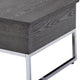 Wooden Coffee Table with Two Lift Tops and Metal Sled Leg Support Gray and Silver AMF-81170
