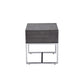 Wooden End Table with Tubular Metal Base and Spacious Drawer Gray and Silver AMF-81172