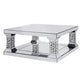 Wood and Mirror Coffee Table with One Shelf, Clear and Black By Casagear Home