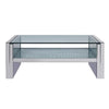 Wood and Mirror Coffee Table with Studded Faux Crystals Clear AMF-81470