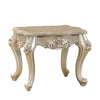 Clairmont End Table | Marble Top | Floral Motif Feet | Silver