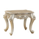 Clairmont End Table | Marble Top | Floral Motif Feet | Silver