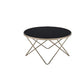 Nova Coffee Table | Black Glass Top | Metal Frame | Gold Finish