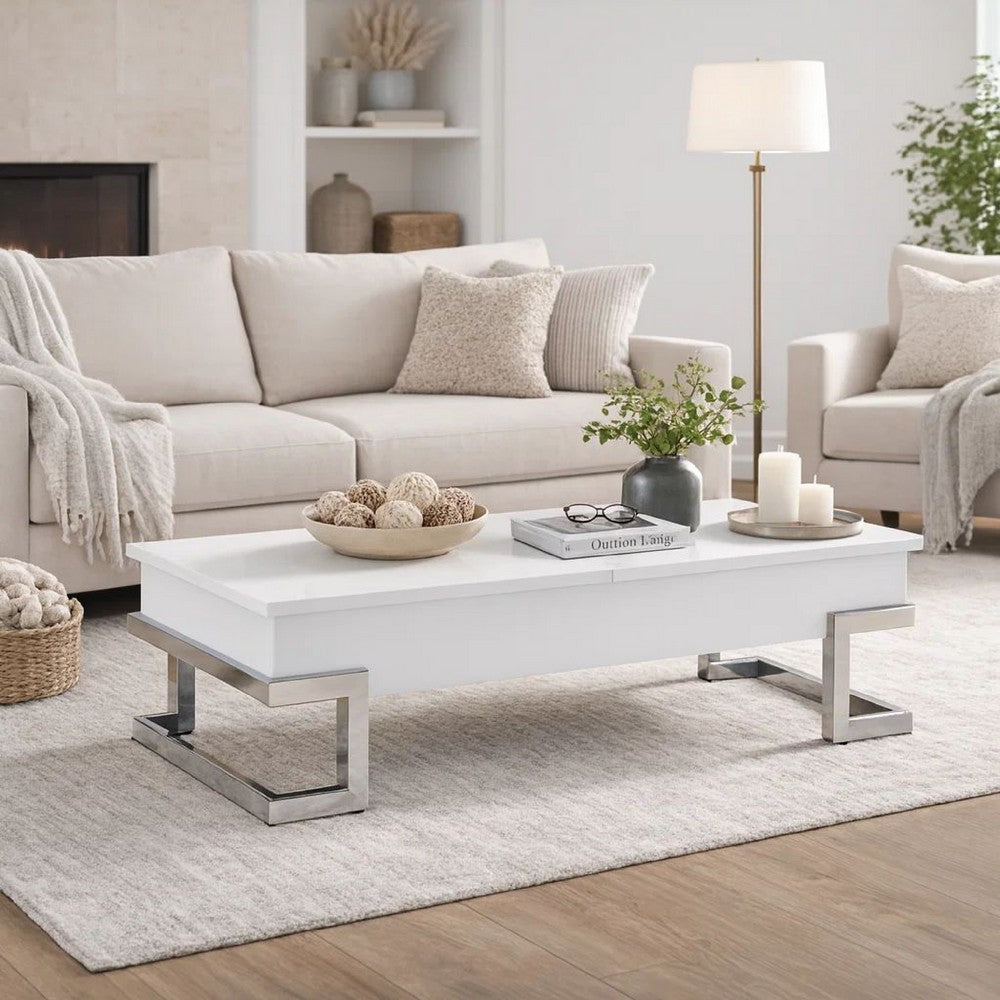 Arden Coffee Table | Lift Top | Storage Space | White