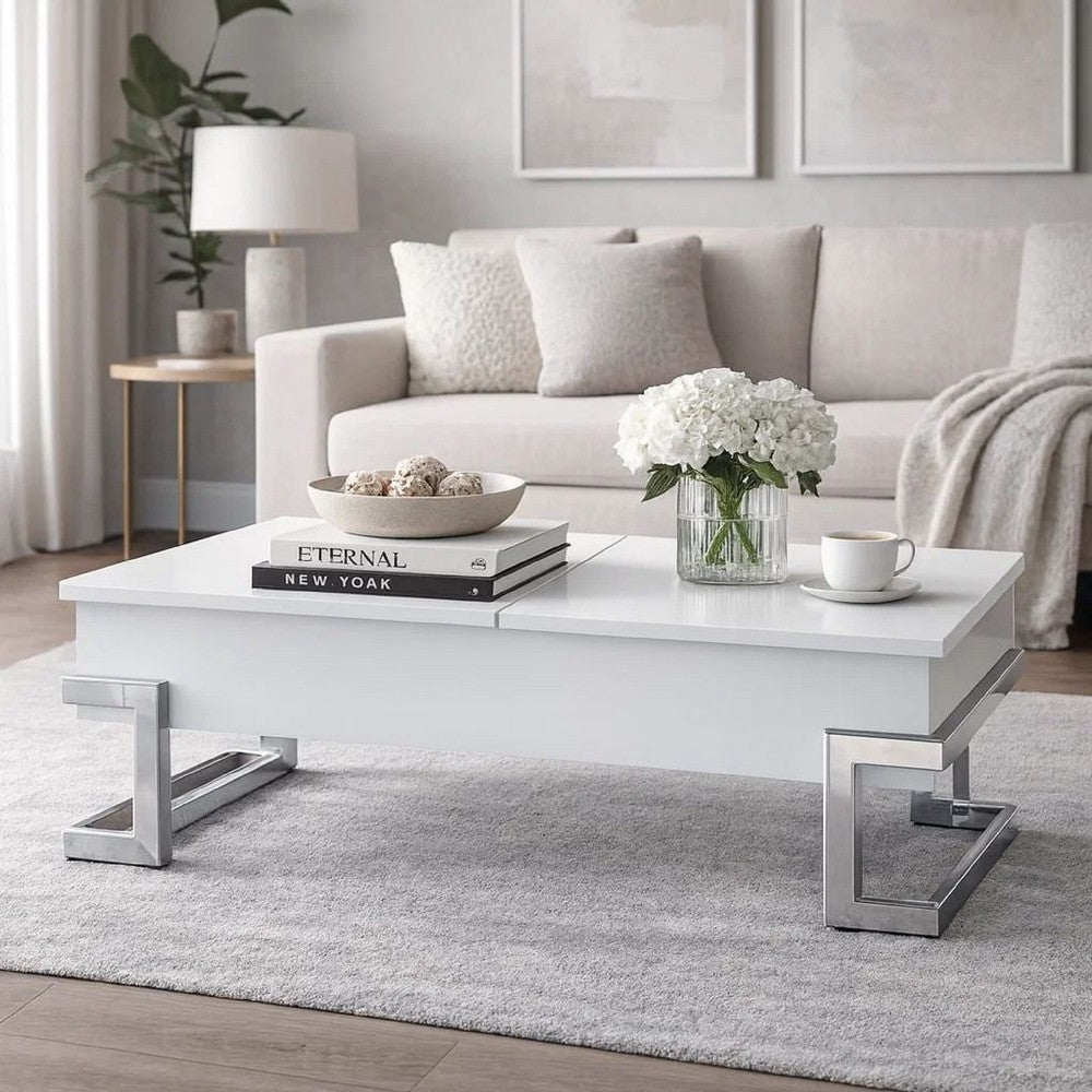 Arden Coffee Table | Lift Top | Storage Space | White