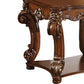 Square Top End Table With Scrolled Leg And Bottom Shelf, Cherry Brown