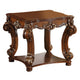 Square Top End Table With Scrolled Leg And Bottom Shelf Cherry Brown AMF-82001
