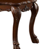 Traditional Wooden End Table with Claw Feet, Cherry Oak Brown - 82096