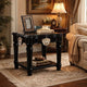 Nova End Table | Carved Motif | Turned Legs | Black