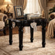 Nova End Table | Carved Motif | Turned Legs | Black