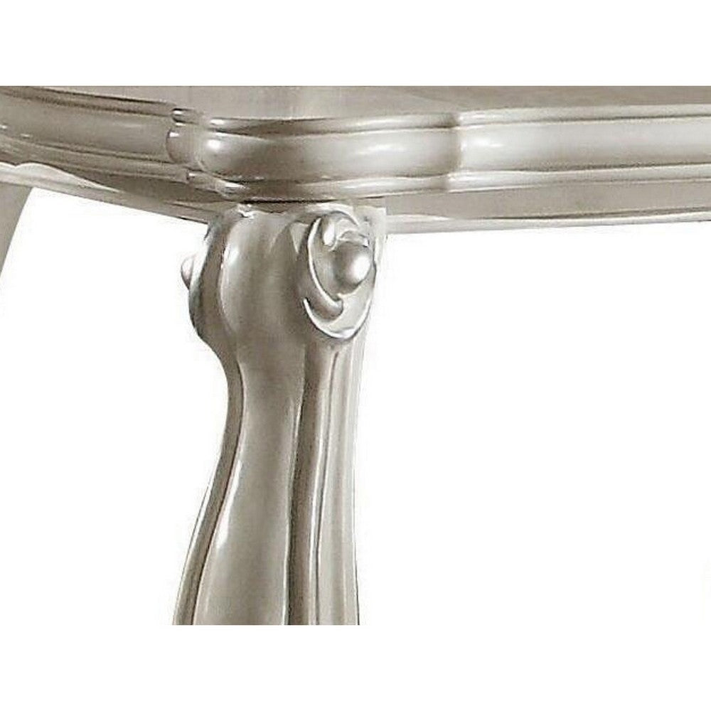 Wooden End Table with Bottom Shelf in White AMF-82124