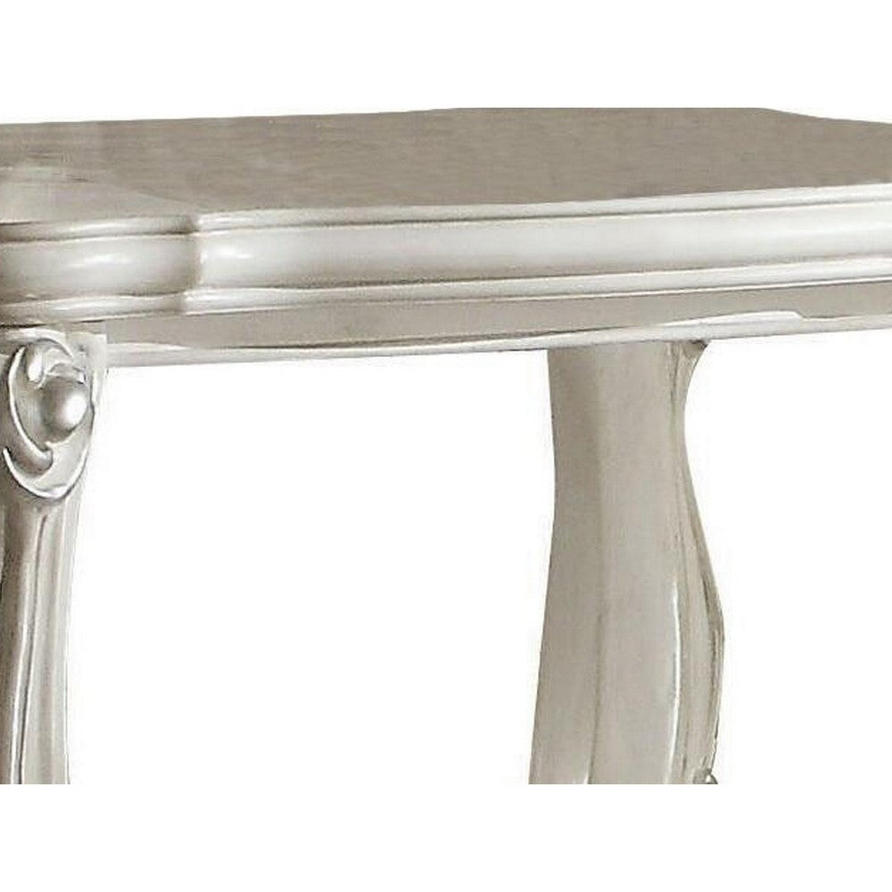Wooden End Table with Bottom Shelf in White AMF-82124