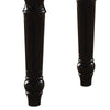 Marble Top End Table With Contrast Carved Motif Turned Wood Legs Black AMF-82152