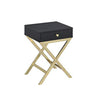 Stylish Side Table, Black & Gold By Casagear Home