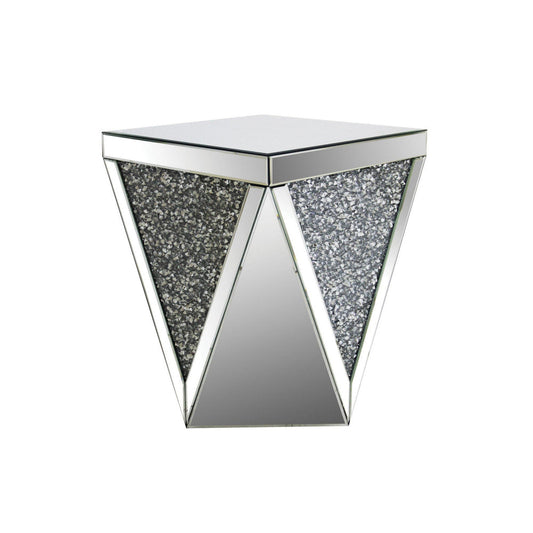 Celeste End Table | Square Mirrored Top | Clear