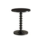 22 Inch Round Wooden Side Table with Turned Base, Black By Casagear Home