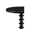 22 Inch Round Wooden Side Table with Turned Base, Black By Casagear Home