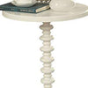 22 Inch Round Wooden Side Table with Turned Base White AMF-82796