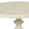 22 Inch Round Wooden Side Table with Turned Base, White