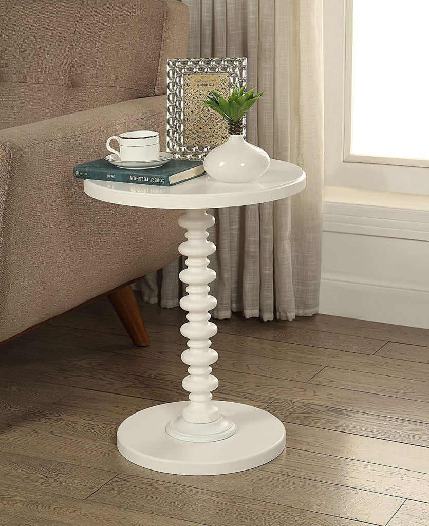 Nova Side Table | Round Top | Sleek Design | White