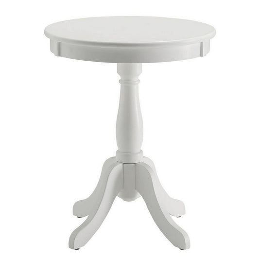 Astonishing Side Table With Round Top, White By ACME