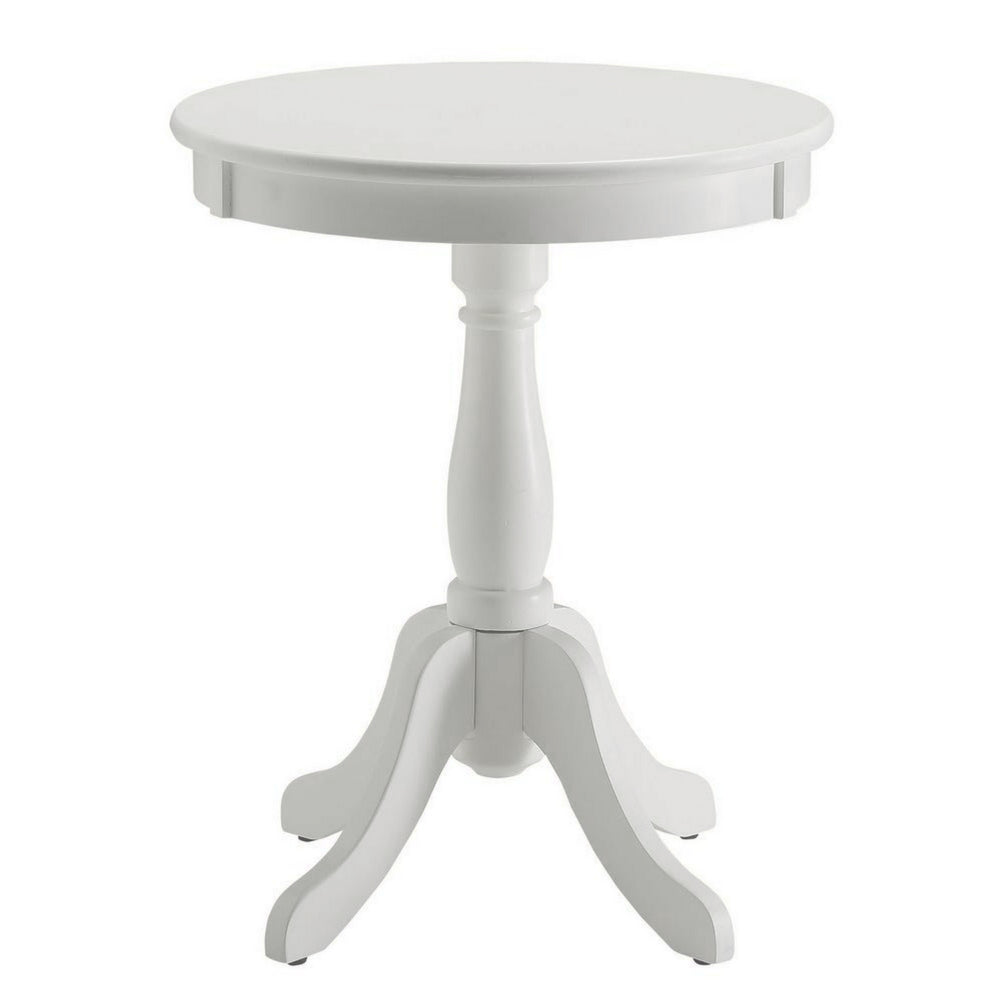 Nova Side Table | Round Top | Sleek Design | White Finish