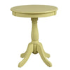 22" Wooden Round Side Table with Pedestal Base, Yellow - ACME