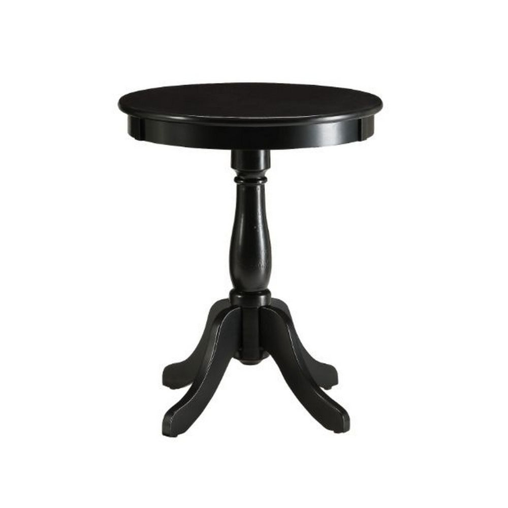Astonishing Side Table With Round Top, Black