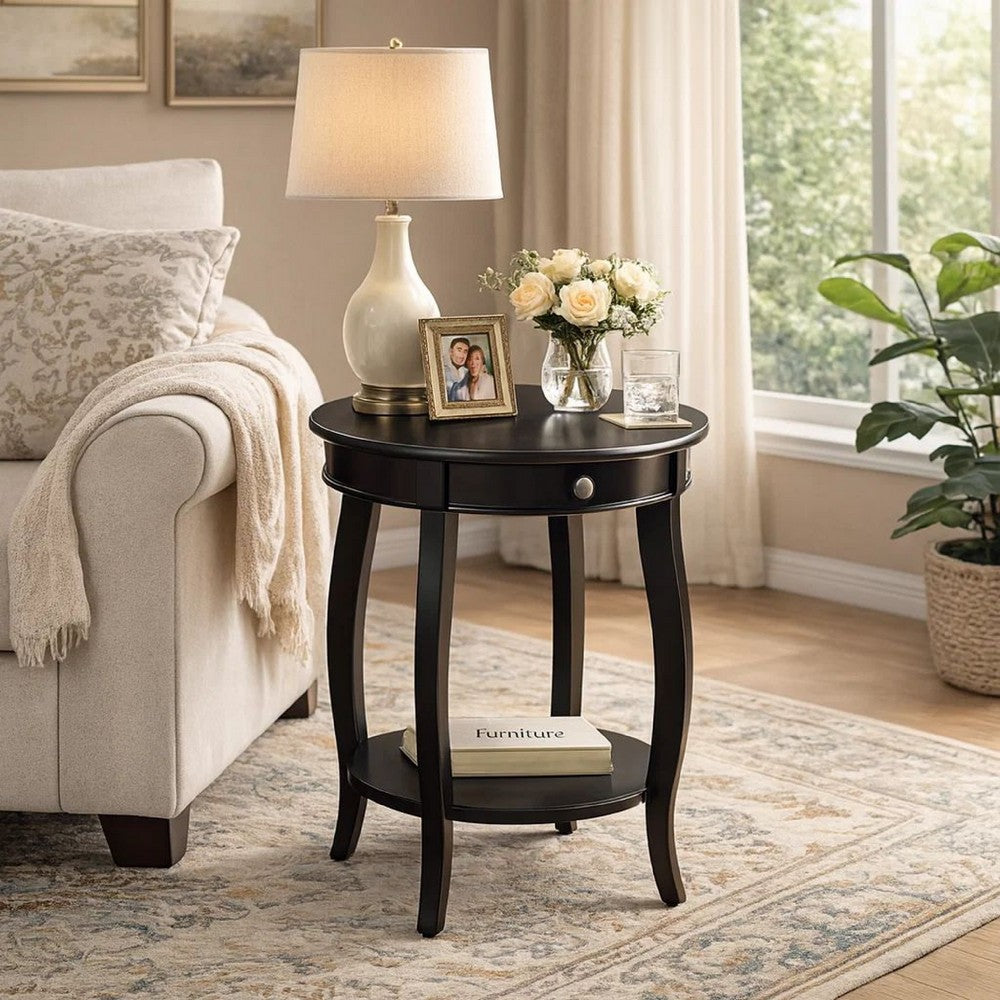 Alysa End Table | Contemporary Design | Black Finish