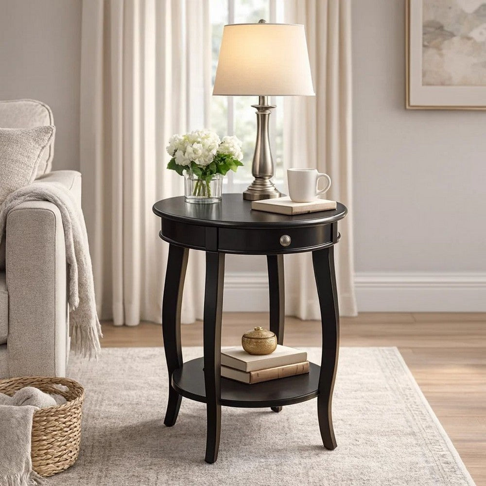 Alysa End Table | Contemporary Design | Black Finish