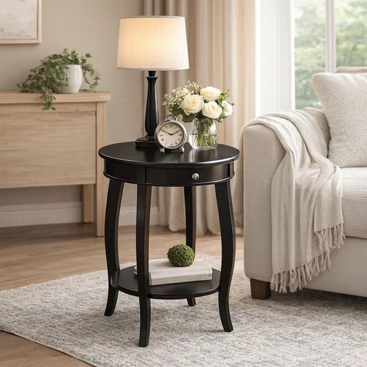 Alysa End Table | Contemporary Design | Black Finish