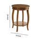 1 Drawer Round Shape Wooden End Table with Cabriole Legs Walnut Brown AMF-82814