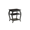 Wooden End Table with 2 Open Shelves and Cabriole Legs, Black