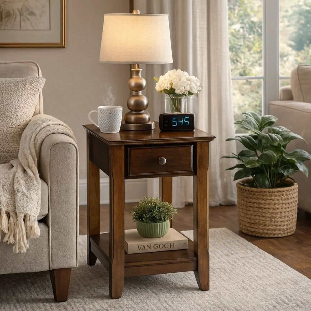 Nova Side Table | Smart Looking | Walnut Brown