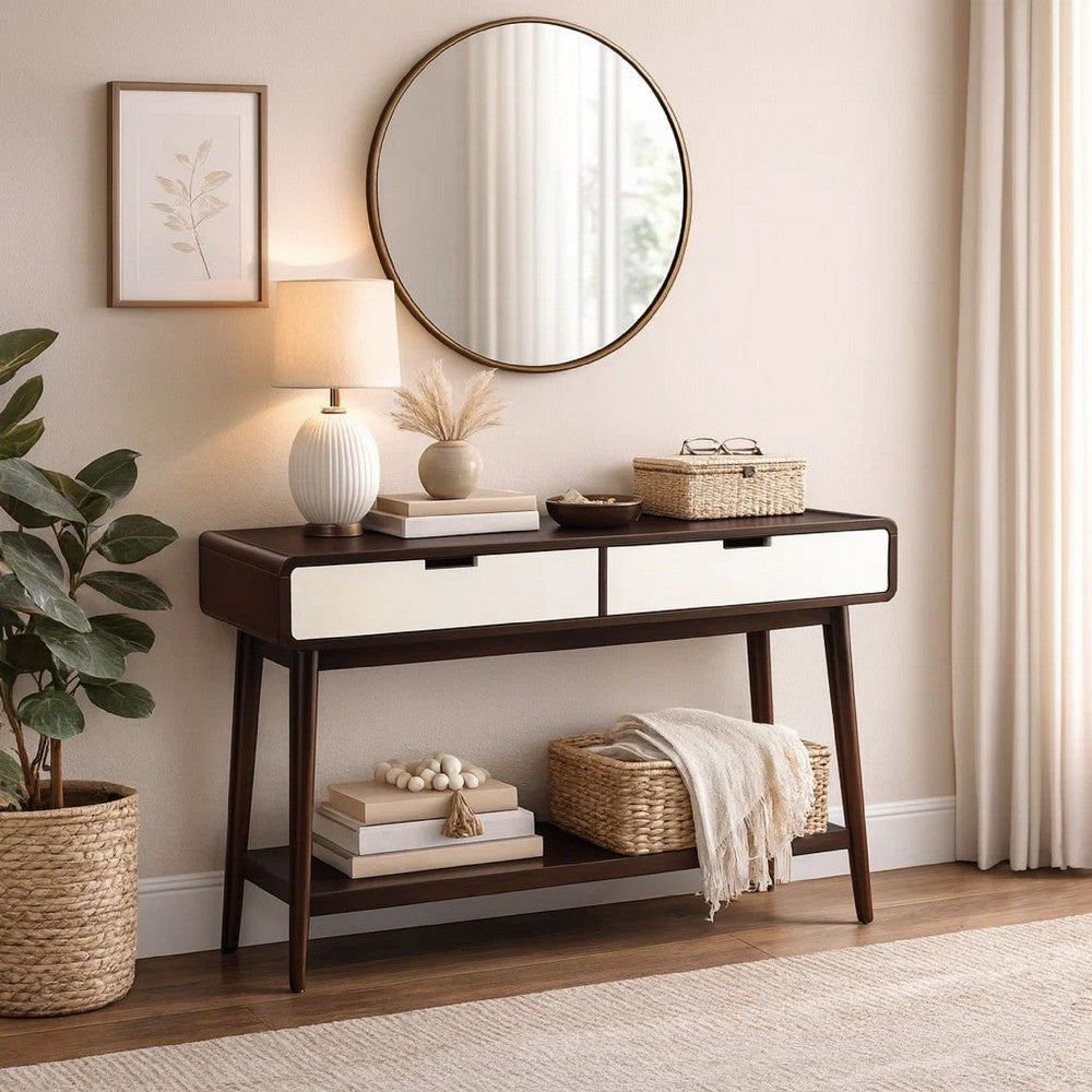 Beautiful Sofa Table | 2 Drawers | Espresso | White