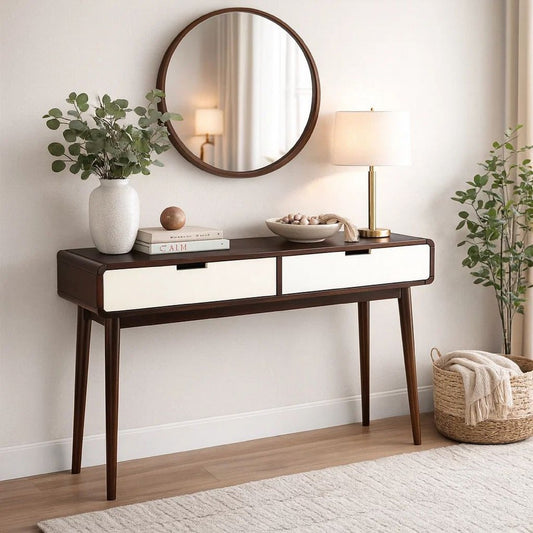 Beautiful Sofa Table | 2 Drawers | Espresso | White