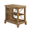 Wooden Side Table With 2 Compartments, Oak Brown
