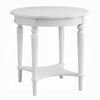 Fordon Wooden End Table Scalloped Round Top French Antique White Finish AMF-82912