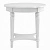 Fordon Wooden End Table Scalloped Round Top French Antique White Finish AMF-82912