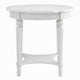 Fordon Wooden End Table Scalloped Round Top French Antique White Finish AMF-82912