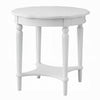 Fordon Wooden End Table Scalloped Round Top French Antique White Finish AMF-82912