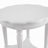 Fordon Wooden End Table Scalloped Round Top French Antique White Finish AMF-82912
