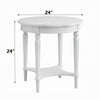 Fordon Wooden End Table Scalloped Round Top French Antique White Finish AMF-82912