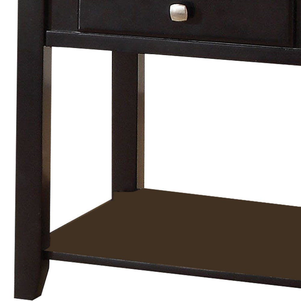 Wooden End Table with One Drawer and One Shelf Black AMF-82952