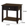 Wooden End Table with One Drawer and One Shelf Black AMF-82952