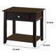 Wooden End Table with One Drawer and One Shelf Black AMF-82952
