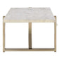 Modern Metal Framed Coffee Table with Faux Marble Top, White and Gold - 83105
